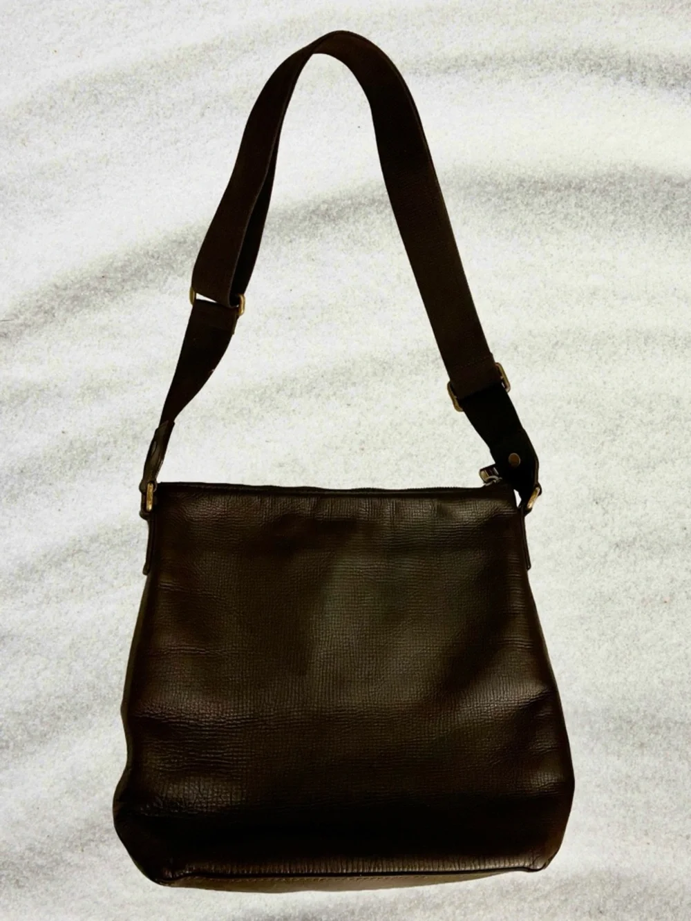 LOUIS VUITTON Cafe Coffee Brown Utah Leather Shawnee MM Crossbody Bag